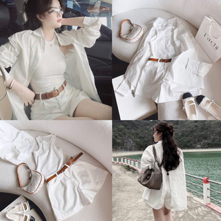 SET ÁO SƠMI KÈM ÁO 2 DÂY + QUẦN SHORT