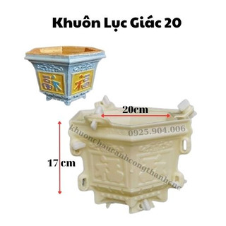 Khuôn đúc chậu cảnh lục giác 20 mini chữ Phúc, Khuôn chậu cây cảnh bonsai, Nhựa ABS mới 100%