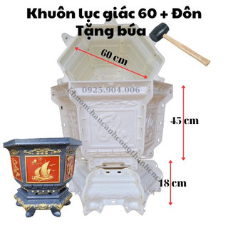 Khuôn đúc chậu cảnh Lục Giác 60 kèm Chân Đôn Lùn