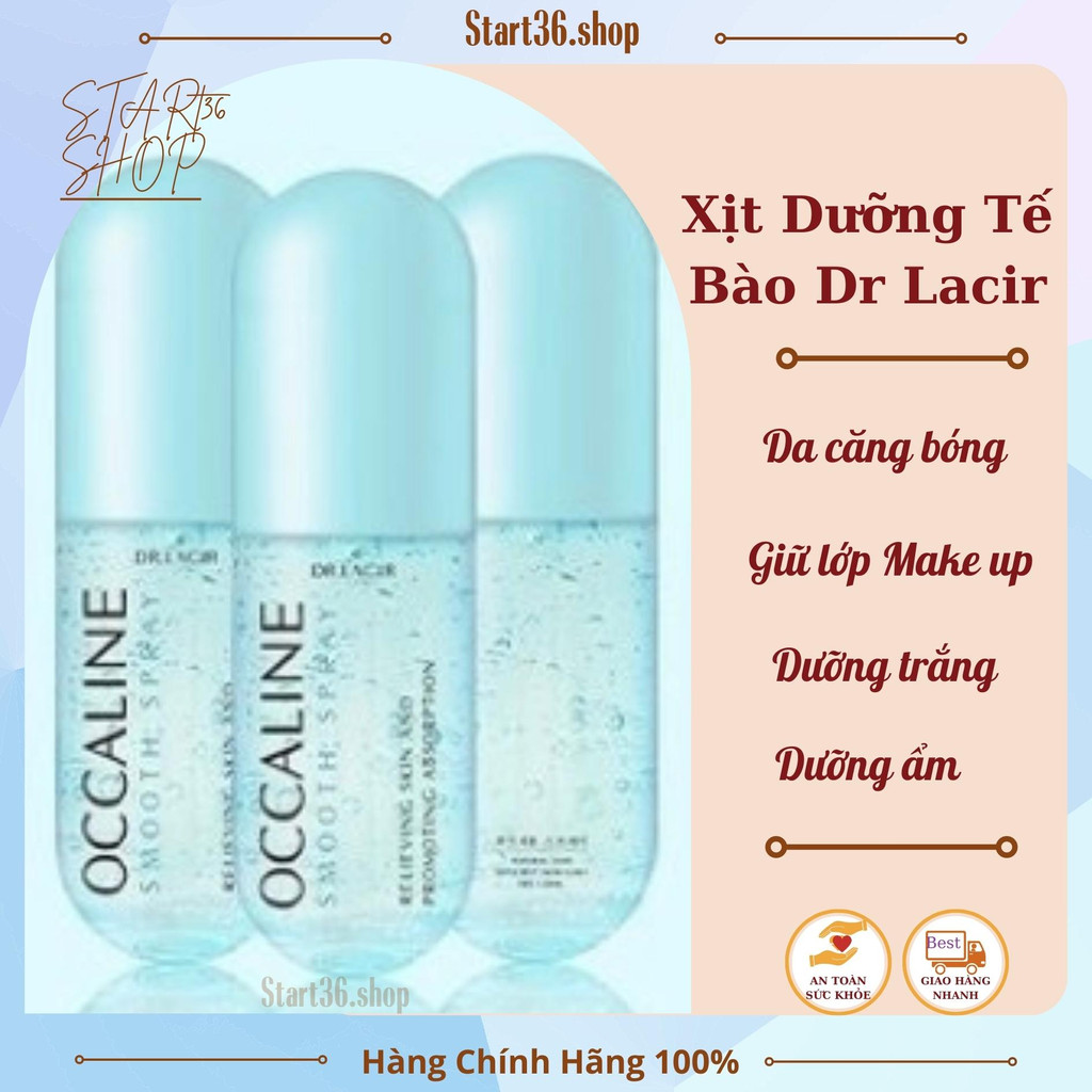 Xịt dưỡng tế bào gốc Dr Lacir, xịt dưỡng căng bóng da Occaline dưỡng ẩm dưỡng trắng giữ lớp make up không lem trôi 130ml