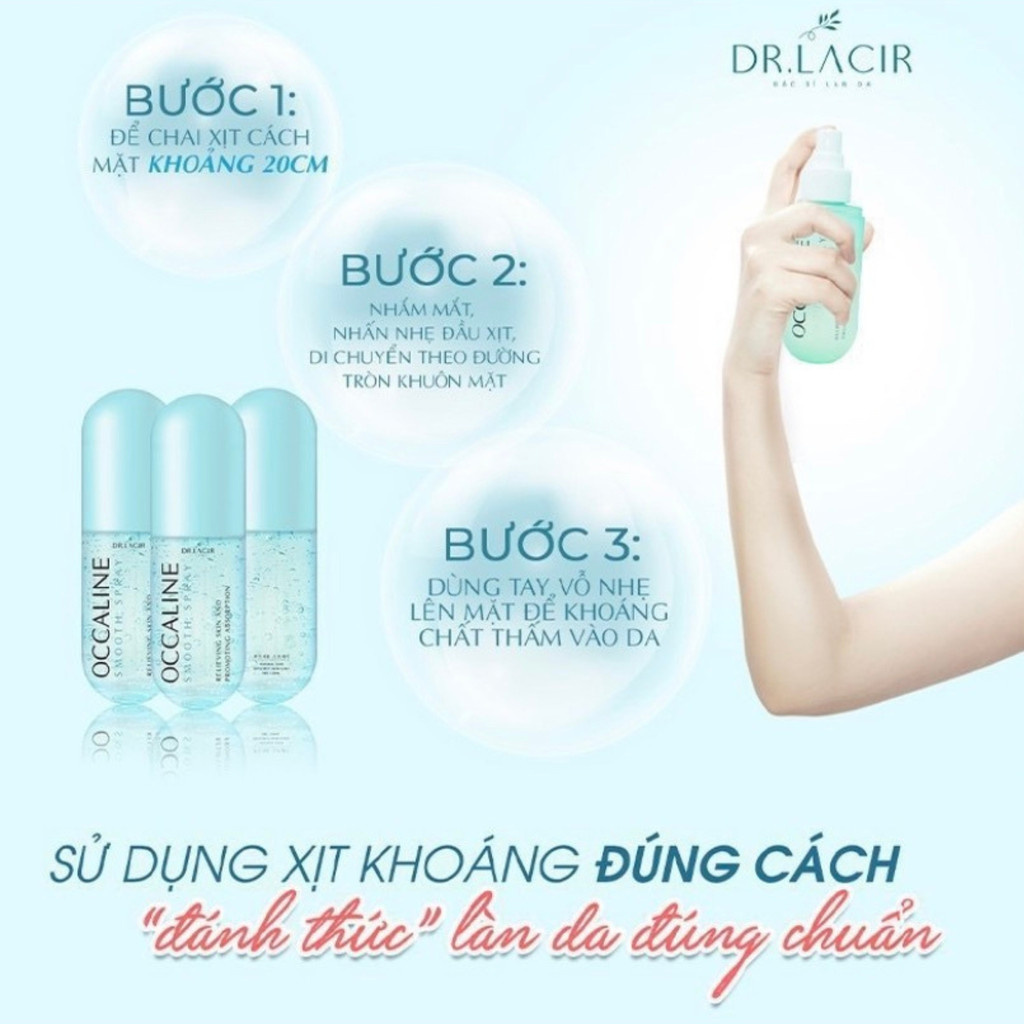 Xịt dưỡng tế bào gốc Dr Lacir, xịt dưỡng căng bóng da Occaline dưỡng ẩm dưỡng trắng giữ lớp make up không lem trôi 130ml | BigBuy360 - bigbuy360.vn