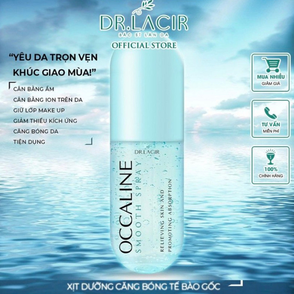 Xịt dưỡng tế bào gốc Dr Lacir, xịt dưỡng căng bóng da Occaline dưỡng ẩm dưỡng trắng giữ lớp make up không lem trôi 130ml | BigBuy360 - bigbuy360.vn