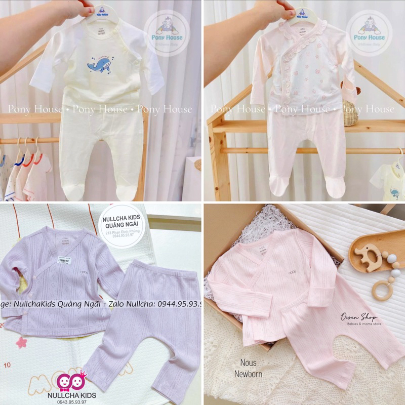 Bộ sơ sinh NOUS khuy lệch mềm mịn chính hãng