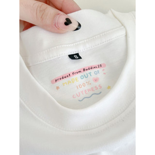 BUDDIES | Áo thun babytee trắng in hình no2