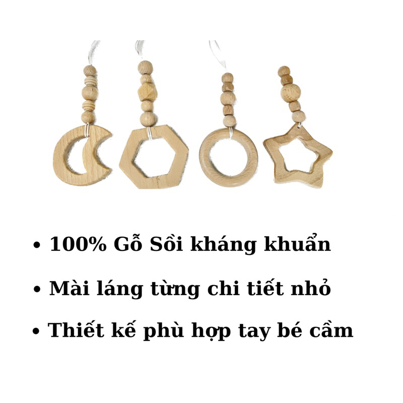 Sét treo gỗ treo kệ treo nôi cho bé sơ sinh từ 0-3 tháng
