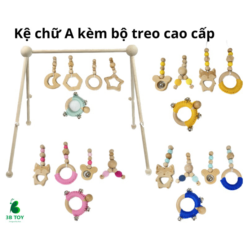 kệ chữ A cho bé sơ sinh 3-6 tháng kèm đồ treo tặng thẻ kích thích thị giác bé sơ sinh kệ treo đồ chơi cho bé