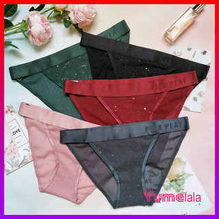 Quần lót ren tàng hình ánh nhũ Pink Play cao cấp