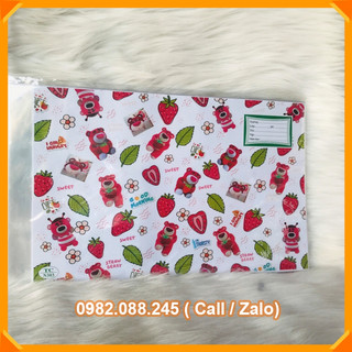 [Hottrend)Giấy bao tập + nhãn + giấy kiếng hình gấu dâu