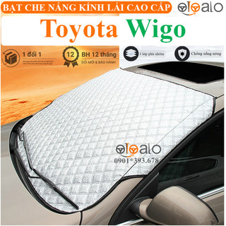 Tấm che nắng kính lái xe Toyota Wigo vải dù 3 lớp cao cấp - OTOALO