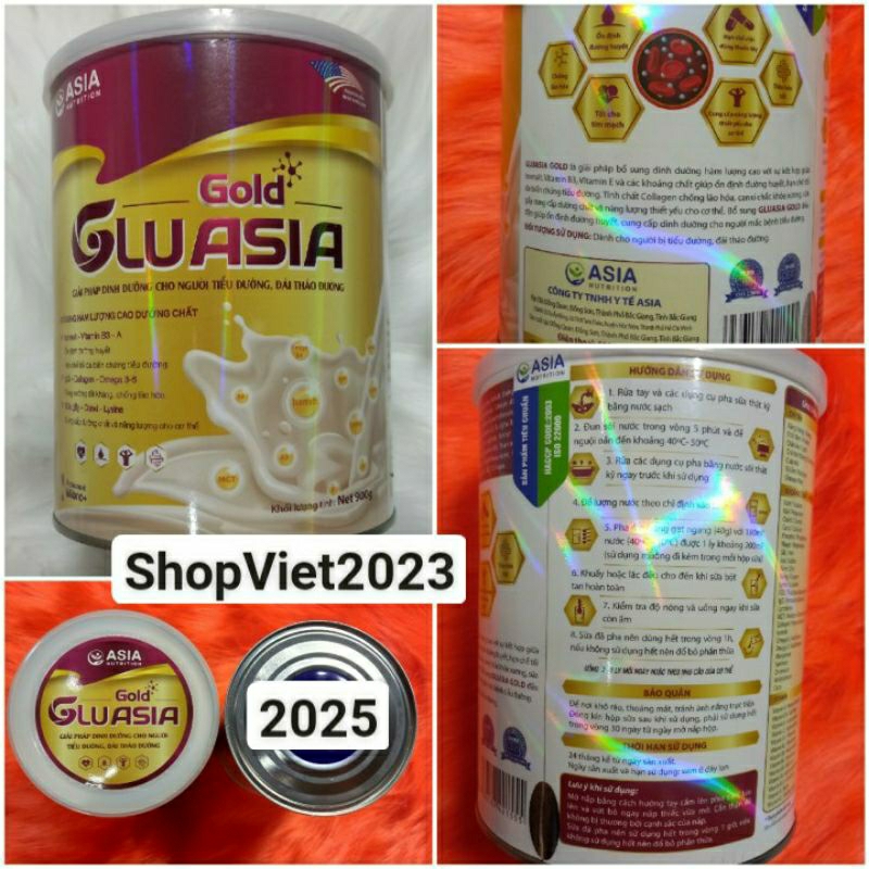 Sữa tiểu đường GluAsia Gold 900g, date 2025