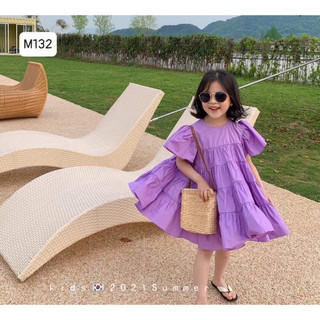đầm tím xoè bé từ 12-37kg
