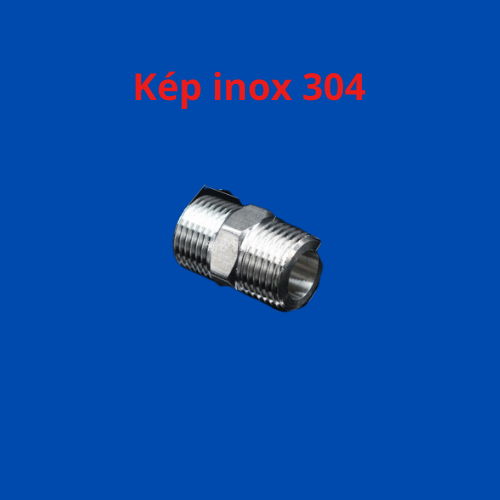 Kép inox 304, kép đúc, nối 2 đầu ren ngoài 21