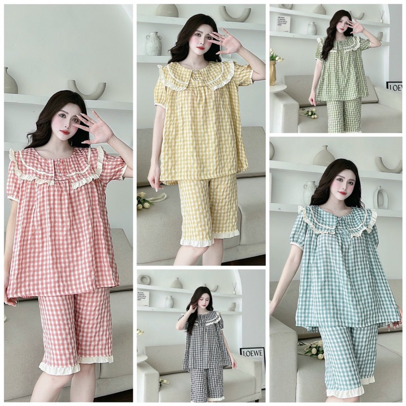 Bộ Mặc Nhà Cho Bầu Và Sau Sinh Quần Lửng Ngố Mã HH128