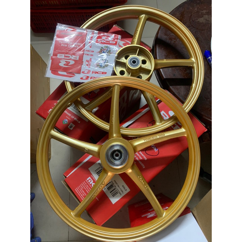 Mâm RCB 5 cây 1 đĩa( chính hãng )màu vàng đồng bản 1.4 1.6 cho sirius, jupiter, ex10, sirius 50