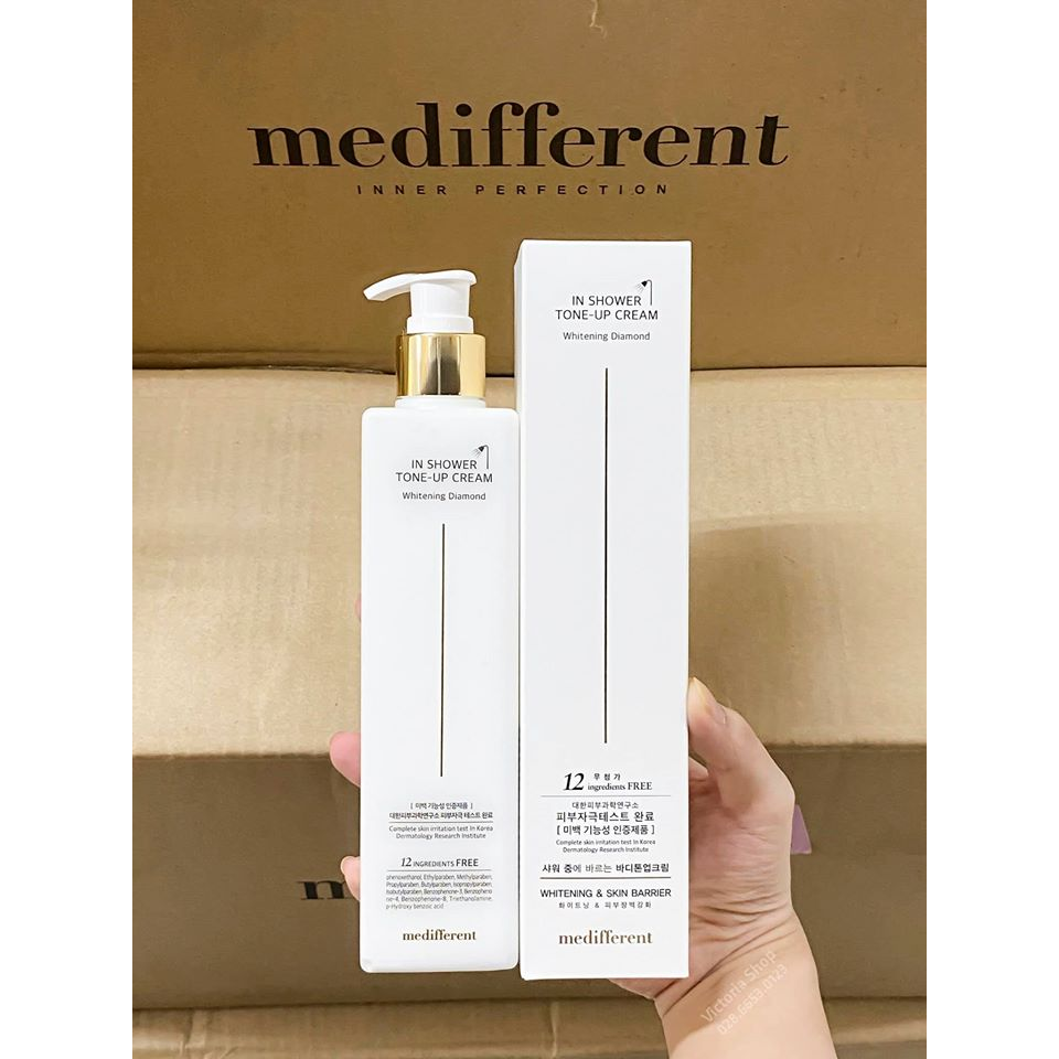 Sữa Tắm Truyền Trắng Hàn Quốc Medifferent In Shower Tone Up Cream Whitening Diamond 300ml