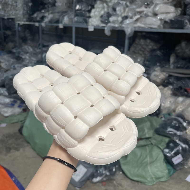 Dép quai ngang nữ, dép bánh mỳ Chất liệu EVA siêu nhẹ - sẵn 4 màu đen trắng nâu xanh 8805 HY