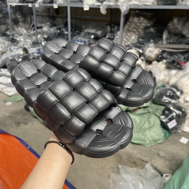 Dép quai ngang nữ, dép bánh mỳ Chất liệu EVA siêu nhẹ - sẵn 4 màu đen trắng nâu xanh 8805 HY