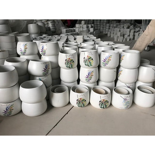 Chậu cây mini decal, chậu cây Bát Tràng
