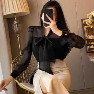 Sơ mi thắt nơ công sở Hàn quốc
