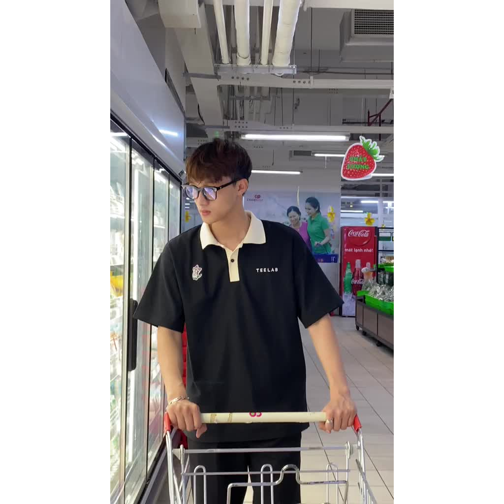 Áo Polo Teelab kitten ,Áo Polo hình Thêu mèo hottrend 2023