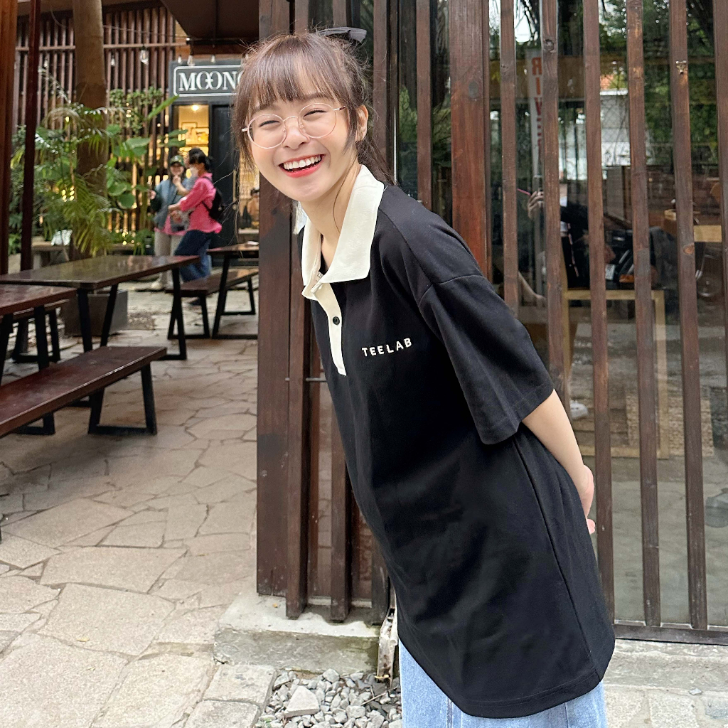 Áo Polo Teelab kitten ,Áo Polo hình Thêu mèo hottrend 2023