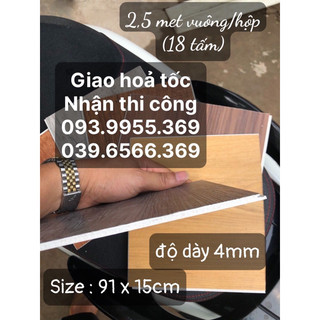 1 met vuông Sàn nhựa giả gỗ hèm khóa, dày 4mm, sàn nhựa hèm khóa giả gỗ, sàn hèm khóa vân gỗ, tấm lót sàn. nền giả gỗ