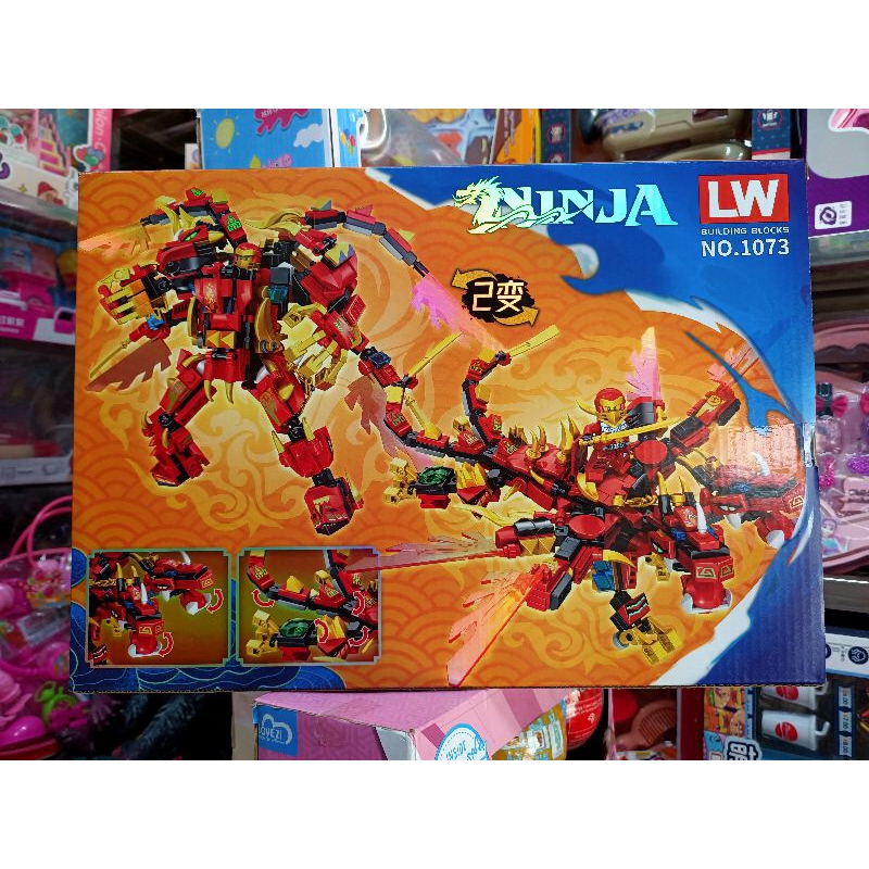 Xếp hình lắp ghép lê gô NINJA Rồng và Robot 1073