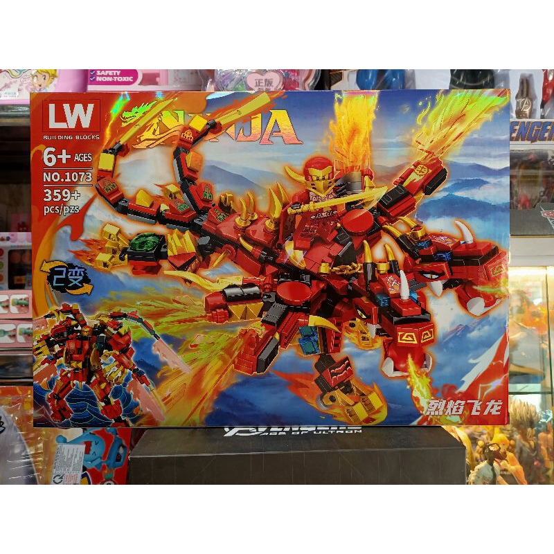 Xếp hình lắp ghép lê gô NINJA Rồng và Robot 1073