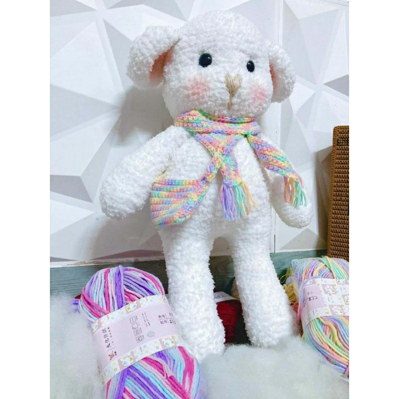 Len Yaoh Wool Màu Loang Siêu Dễ Thương Đan Móc Khăn Áo, Nón