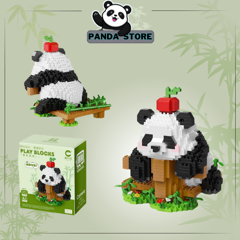 Đồ chơi lắp ráp gấu trúc cute size to, Mô hình lắp ráp gấu trúc dễ thương trưng bày - Panda shop