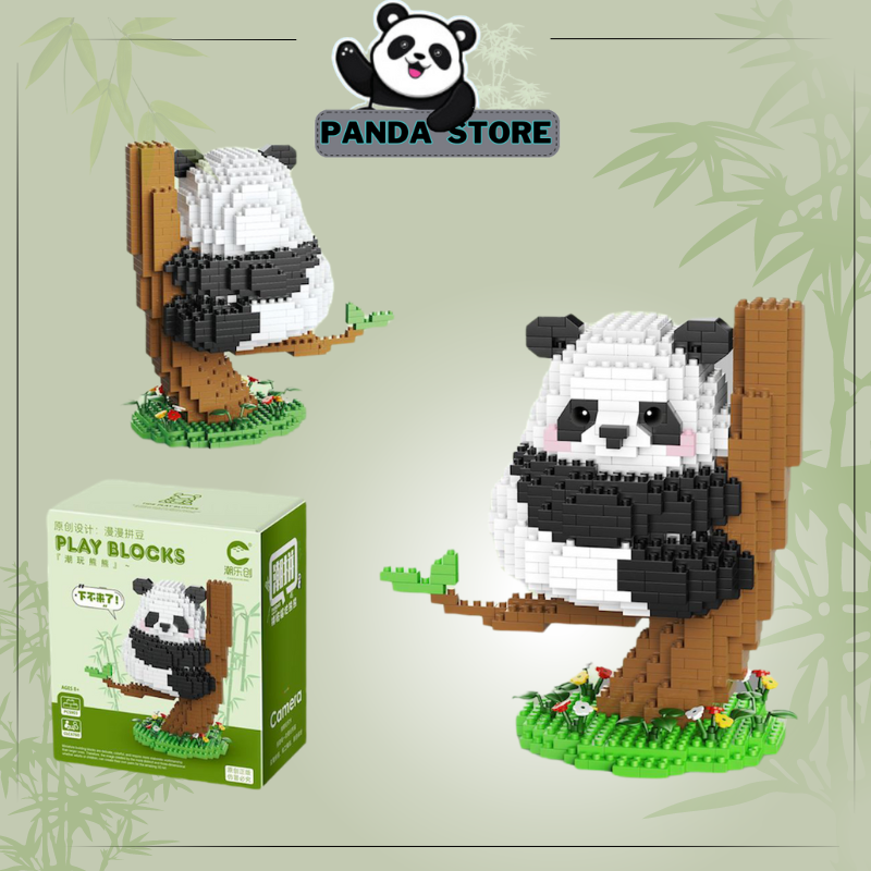 Đồ chơi lắp ráp gấu trúc cute size to, Mô hình lắp ráp gấu trúc dễ thương trưng bày - Panda shop