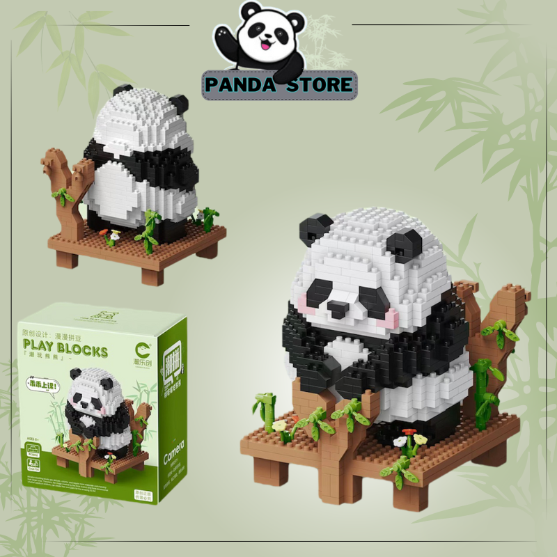 Đồ chơi lắp ráp gấu trúc cute size to, Mô hình lắp ráp gấu trúc dễ thương trưng bày - Panda shop