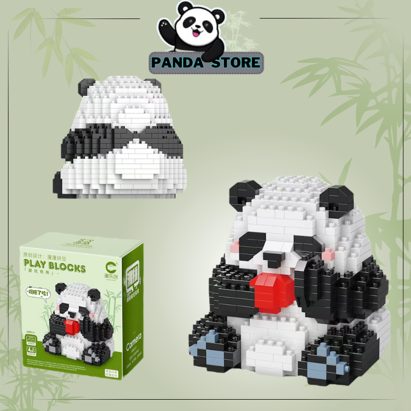 Đồ chơi lắp ráp gấu trúc cute size to, Mô hình lắp ráp gấu trúc dễ thương trưng bày - Panda shop