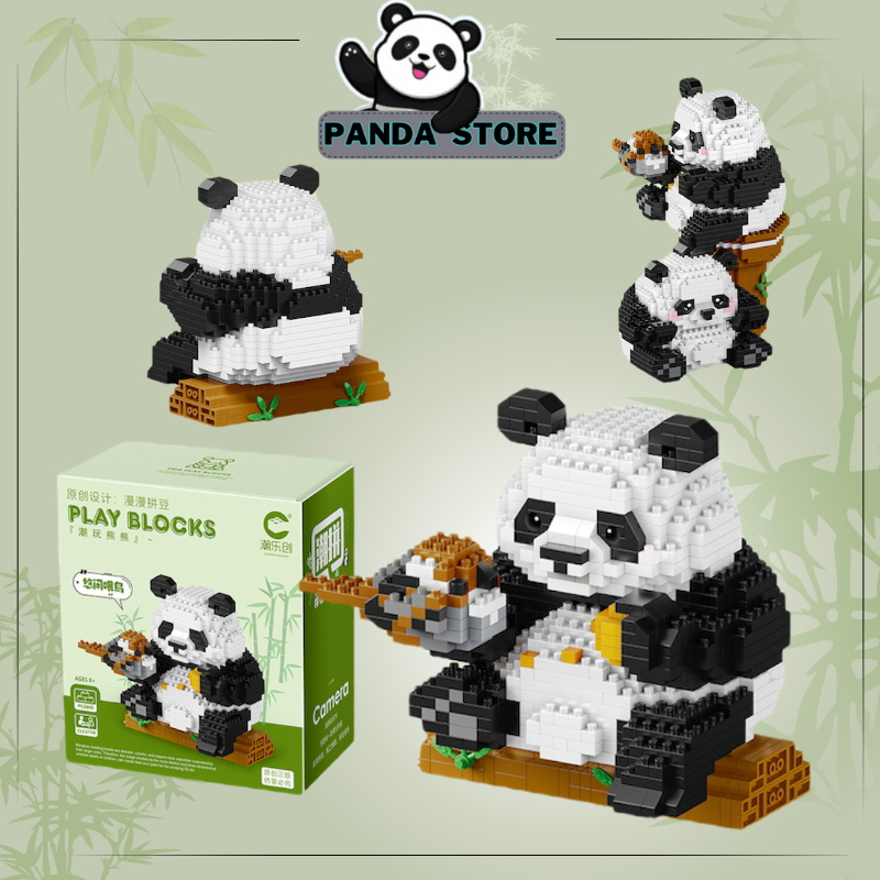 Đồ chơi lắp ráp gấu trúc cute size to, Mô hình lắp ráp gấu trúc dễ thương trưng bày - Panda shop