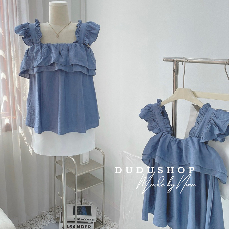 (Hỏa tốc) Set áo cánh tiên đũi mix chân váy chữ A trắng có quần trong xinh xắn tiểu thư đi học đi biển Pica Set-dd94