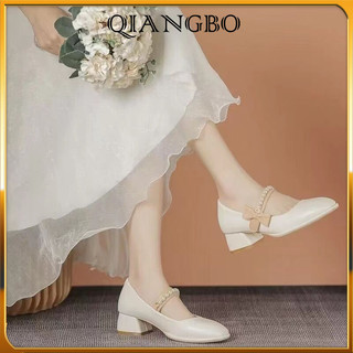 Giày da giày da giày gót dày giày cao gót Mary Jane giày nữ