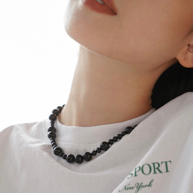 (M-VCCHD06)Vòng cổ chuỗi hạt đen handmade thời trang cho nam nữ