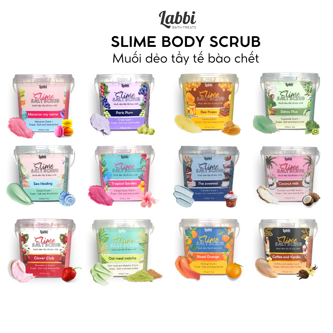 Slime salt scrub / Muối dẻo tẩy tế bào chết / Body scurb