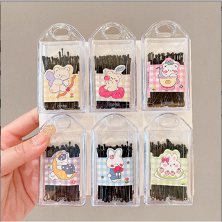 Set 30 kẹp tăm AMUVEO cài tóc màu đen, phong cách đơn giản