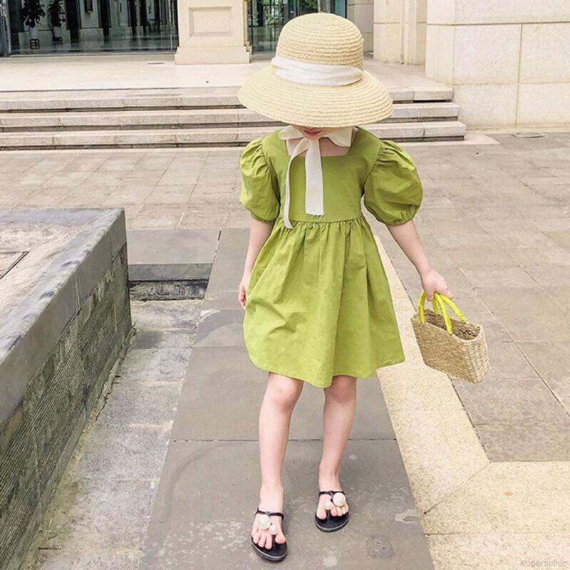 Đầm trẻ e xanh bơ sale 69k