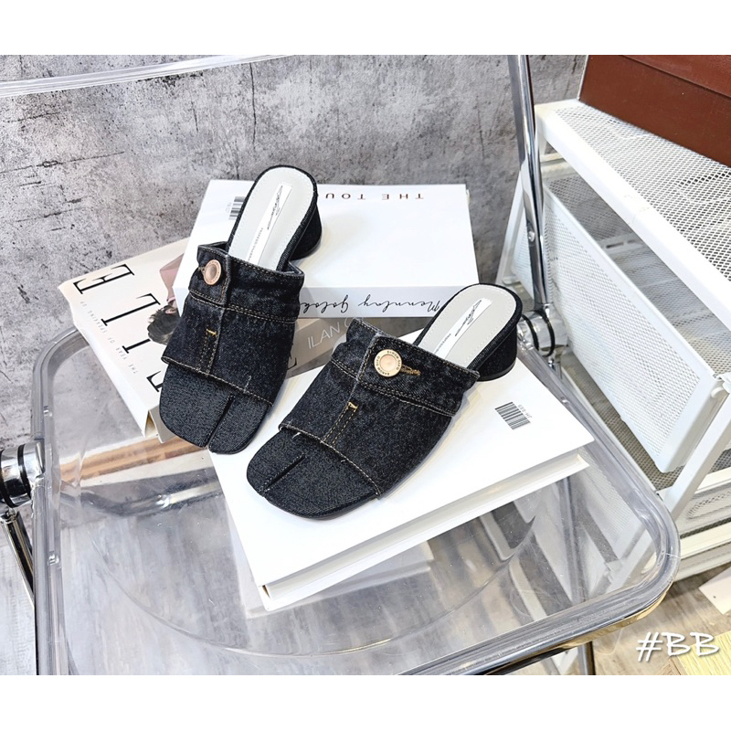 Guốc jean gót tròn hàng QC loại 1, có 3 màu fullbox