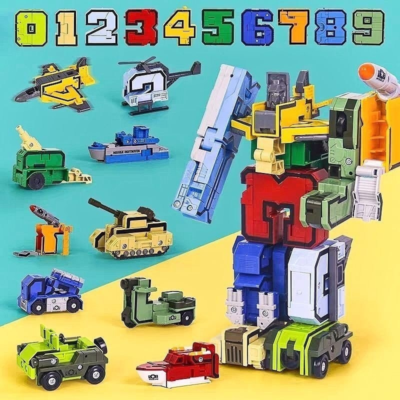 Bộ đồ chơi Robot Biến Hình Từ 10 Số. Robot số Biến Hình 0 đến 9 /Đồ Chơi Thông Minh giúp trẻ phát triển tư duy, sáng tạo
