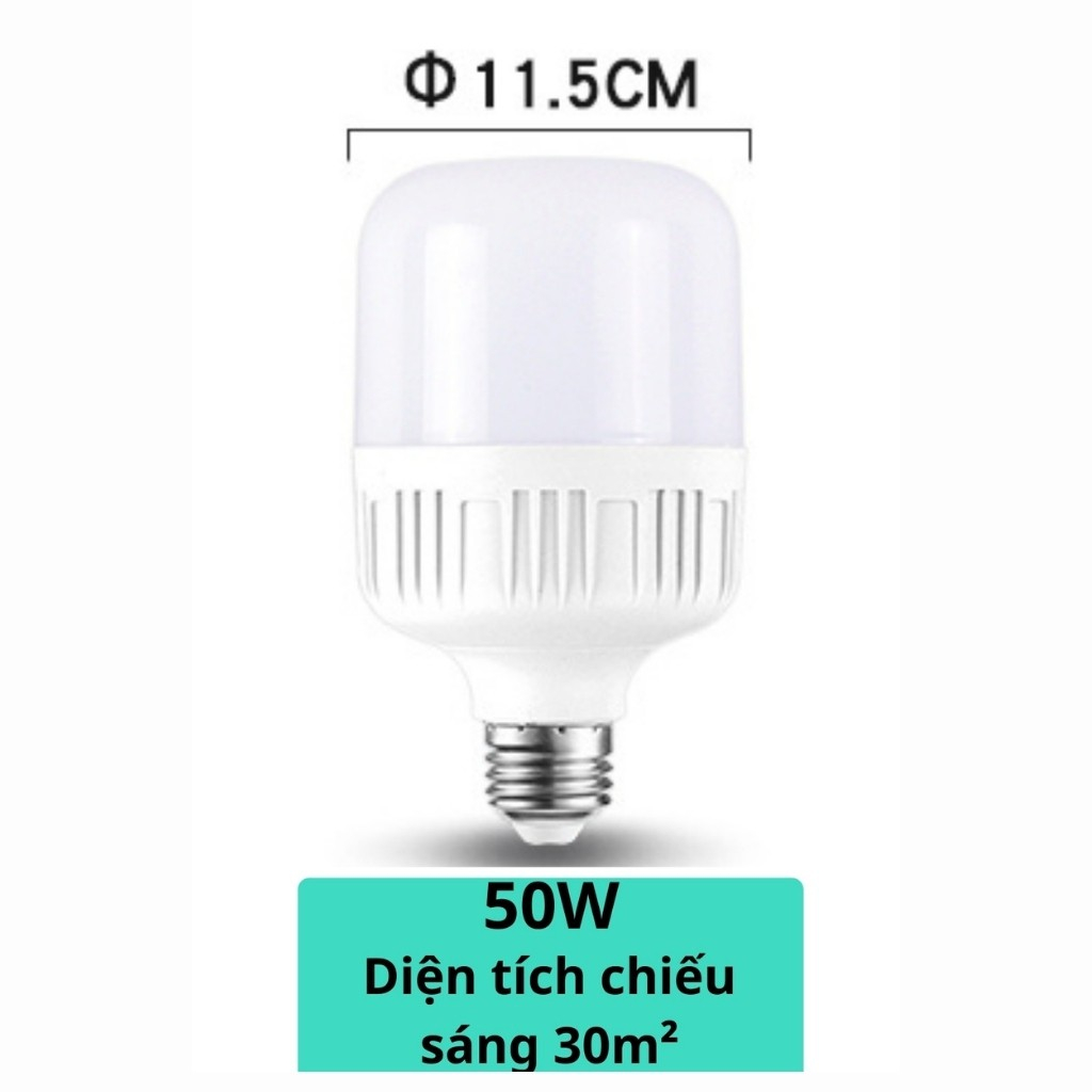 Bóng đèn LED trụ tròn 50W 65W 100W tiết kiệm điện, ánh sáng trắng