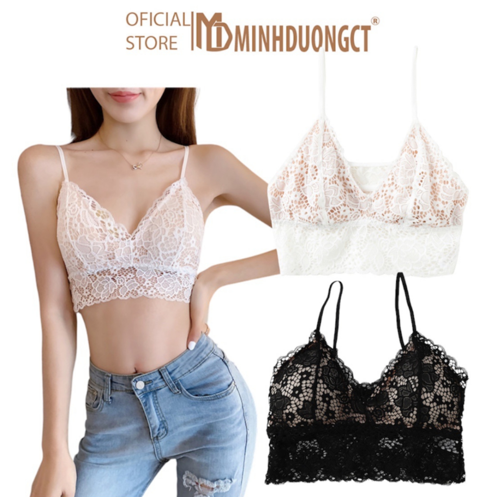 Áo bra ren 2 dây siêu xinh - Áo Lót Ren Dáng Ngắn Mẫu mới
