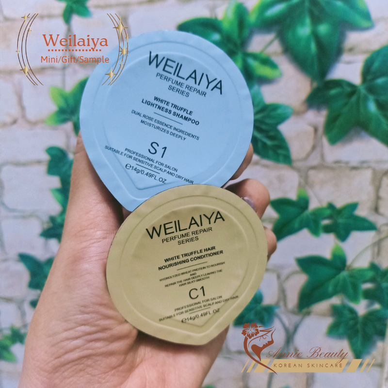 Dầu gội Weilaiya và dầu xả NẤM TRUFFLE phục hồi đa tầng cho tóc khỏe,mượt mà, thơm ngát mọi lúc mọi nơi cùng mini tiện