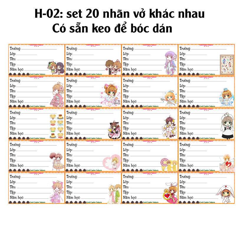 Nhãn vở card_captor_sakura - Nhãn dán card_captor_sakura