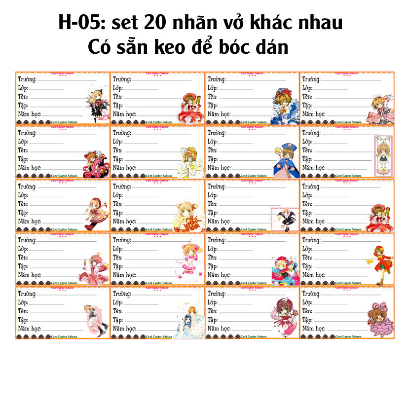 Nhãn vở card_captor_sakura - Nhãn dán card_captor_sakura