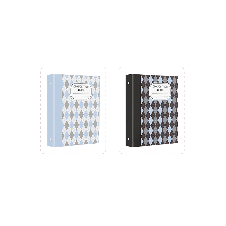 Binder Composition Book màu pastel màu xanh đen có kèm sheet - Sổ lưu trữ ảnh/card bo góc anime