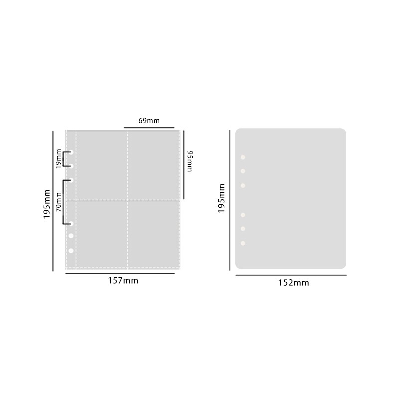 Binder Composition Book màu pastel màu xanh đen có kèm sheet - Sổ lưu trữ ảnh/card bo góc anime