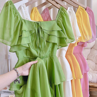 Váy tơ 3 tầng bèo ngực